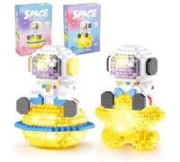 FCXVXCL Astronauta Espacial Juego Bloques de Construcción Astronauta Mini Bloques de Construcción Juego Bloques Decoración del Hogar Regalo Creativo para Adolescentes 387PCS