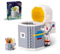 FCXVXCL Astronauta Espacial Juego Bloques de Construcción Astronauta Portaplumas para Astronautas con Posición de Pie Mini Bloques de Construcción Juego Bloques Regalo Creativo