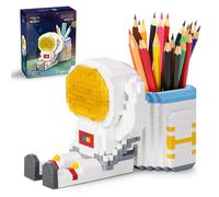 FCXVXCL Astronauta Espacial Juego Bloques de Construcción Astronauta Portaplumas para Astronautas Mini Bloques de Construcción Juego Bloques Decoración del Hogar Regalo Creativo