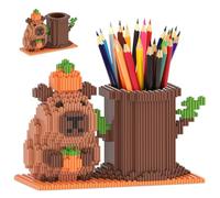 FCXVXCL Capybara Bloques Construcción Capybara Soporte para Lápices Mini Bloques de Construcción Miniatura Ladrillos de Animales Decoración de Escritorio Regalo para Niños