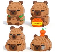 FCXVX apybara Bloques de Construcción, 4PCS Capybara Micro Construcciones Mini Building Blocks Mini Bloques Modelo 3D Puzzle Bloque de Construcción Figuras Regalo para Regalo de Cumpleaños