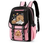 FCXVXCL Capybara Cartoon Mochila Niña Mochila Capybara Escolar Bolsa para la Escuela Mochilas Infantil Viaje para Al Aire Libre Primaria y Secundaria Cómodo Transpirable
