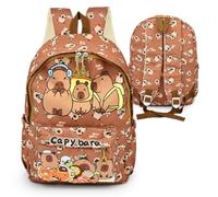 FCXVXCL Capybara Mochila Niña Niño, Mochilas para Guardería Bolsa para la Escuela Dibujos Animados Animales Mochila Infantil Viaje Mochilas para Al aire libre Primaria Viaja 42x30x15cm