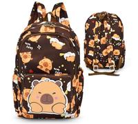 FCXVXCL Capybara Mochila Niña Niño, Mochilas para Guardería Bolsa para la Escuela Dibujos Animados Animales Mochila Infantil Viaje Mochilas para Al aire libre Primaria Viaja 42x33x12cm