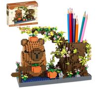 FCXVXCL Capybara Soporte Bloques Construcción Capybara Abraza el Árbol Mini Bloques de Construcción Juego Bloques Adorable Decoración de Escritorio Regalo 18×10×12.5cm