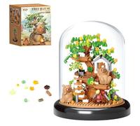 FCXVXCL Casa Árbol Bonsai Cerezo Plástico Bloques Construcción Casas Árboles Juegos de Bloques Construcción con Cúpula Kit de Árbol Bonsái Artificial Regalo Creativo para Adultos