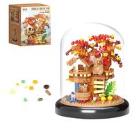 FCXVXCL Casa Árbol Bonsai Cerezo Plástico Bloques Construcción Casas Árboles Juegos de Bloques Construcción con Cúpula Kit de Árbol Bonsái Artificial Regalo Creativo y Decoración