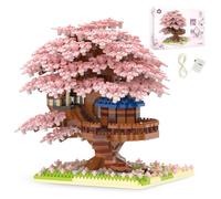 FCXVXCL Casa Árbol Bonsai Cerezo Plástico Casa de Árbol Sakura Bloques de Construcción Micro Mini Bloque Colección Botánica de Ladrillos Decoración Regalo Creativo para Adolescentes