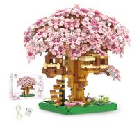FCXVXCL Casa Árbol Bonsai Cerezo Plástico Casa de Árbol Sakura Bloques de Construcción Micro Mini Bloque Colección Botánica de Ladrillos Decoración Regalo Creativo para Niño