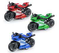 FCXVXCL Juguete de Motocicleta de Aleación Juguete de Modelo de Motocicleta Motorcycle Toys Decoración de Motocicletas Juegos para Niños Regalo de Fiesta de Cumpleaños 3pcs