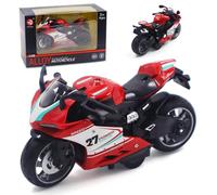 FCXVXCL Juguete de Motocicleta de Aleación Juguete de Modelo de Motorcycle Toys Decoración de Motocicletas Juegos para Niños Regalo de Fiesta de Cumpleaños Red