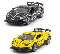 FCXVXCL Modelo de Coche 2 Piezas Fundida a Presión Coche Juguete Aleación Función Retroceso con Puertas Abatibles y Neumáticos de Goma Mini Vehículo Juguete Regalo para Niños Rojo