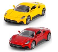 FCXVXCL Modelo de Coche 2 Piezas Fundida a Presión Coche Juguete Aleación Función Retroceso con Puertas Abatibles y Neumáticos de Goma Vehículo Juguete Regalo para Niños Rojo
