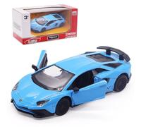 FCXVXCL Modelo de Coche Lamborghini Realista Coche A Escala 1:36 Vehículos Juguete Modelo Coches Fundidos A Presión Pieza de Colección Regalos Autos para Niños y Niñas Azul