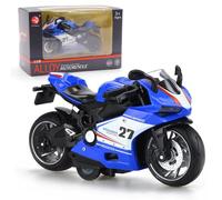 FCXVXCL Motocicleta Modelo Proporción 1: 12 Mini Motocicleta Juguete Aleación Racing Modelo Colección Artesanía Decoración De Motor Coche Juguete Regalo De Cumpleaños del Niño Azul