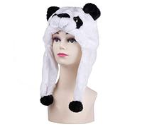 FCXVXCL Sombrero de Panda de Peluche Sombrero de Animal, Cálido Gorro con Capucha 2 En 1 Gorro Calentador de Invierno para Niños, Adultos, Disfraz de Animal, Cosplay, Carnaval