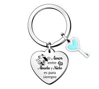 FCZIVA Llaveros Aros Abuela Nieto Amor Para Siempre Nana Día Madres Gracias Abuela Regalo Cumpleaños Corazón Familias Amor Mujeres Accesorio Recuerdo Apreciar Regalos Gato Lindo Etiqueta Corazón