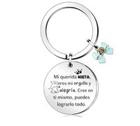 FCZIVA Llaveros Nieta Anillos Apreciar Citas Inspirador Navidad Cumpleaños Etiqueta Clave Mujeres Graduación Fomentar Accesorio Clave Año Nuevo Día Familiar Recuerdo Cree en Ti Mismo