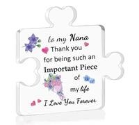 FCZIVA Placa de rompecabezas de acrílico Nana Regalos para la madre Abuela Regalo de cumpleaños Mujeres Escritorio Letrero Decoración Gramos Navidad Regalo de Acción de Gracias Nan Gracias por ser una