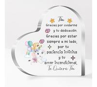 FCZIVA Tía Corazón Acrílico Placa Adornos Mujeres Día Madre Regalos Escritorio Letrero Elefante Personalizado Navidad Decoración Hogar Tía Cumpleaños Jubilación Gracias Apreciar Recuerdo