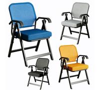 FCZVWPR Asiento For Eventos Comerciales, Silla De Recepción, Sillas Plegables, con Asiento Suave Y Reposabrazos, For Vestíbulo, Formación, Reuniones, Cafetería(Gray)
