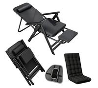 FCZVWPR Cómodas Sillas Plegables Negras, Sillón Reclinable Plegable, Silla For Computadora En Casa, Resistente Y Duradera, De Doble Propósito For Trabajo De Oficina(Standard)