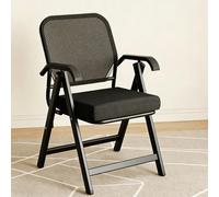 FCZVWPR Silla De Oficina De Malla, Asiento For Eventos Comerciales, Sillas Plegables, Estructura Totalmente De Acero, For Oficina, Capacitación, Hogar O Visitante(Black)