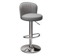 FCZVWPR Sillas De Bar con Altura De Mostrador, Taburetes De Bar Giratorios, con Cojín Y Respaldo Acolchados, For Laboratorio De Tatuajes, Masajes, Salón, SPA, Dibujo(Light Grey,Silver Feet)
