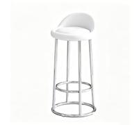 FCZVWPR Taburetes De Bar, Silla De Recepción, Taburete De Mostrador con Respaldo Bajo, Silla Auxiliar con Estructura De Metal, Tapizado, For Pub, Café, Comedor En Casa(White,High 85CM)