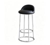 FCZVWPR Taburetes De Bar, Silla De Recepción, Taburete De Mostrador con Respaldo Bajo, Silla Auxiliar con Estructura De Metal, Tapizado, For Pub, Café, Comedor En Casa(Black,High 60CM)