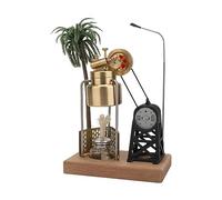 FD-6 Mini modelo de motor de vapor vertical de tres patas con caldera y generador, experimento de física de latón, proyecto educativo de bricolaje, escritorio coleccionable funcional