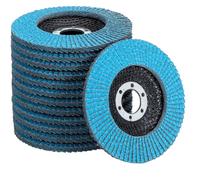 Fd-Workstuff Discos abrasivos de abanico prémium Z-Coat, 10 unidades, diámetro de 125 mm, grano 120, para metal, acero y madera, corindón de circonio, recubierto, discos abrasivos, discos de láminas