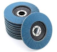Fd-Workstuff Discos Abrasivos Profesionales | azul | 10 piezas | Ø 125 mm | grano 80 | Inox | Discos de Rectificación | Disco de Láminas