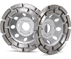FD-Workstuff Muela de copa de diamante premium │ 2 piezas │ Ø 125 mm x 22,2 mm │ 2 hileras │ para hormigón, granito, mampostería, piedra natural │ adecuada para amoladoras angulares