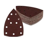 Fd-Workstuff | Triángulos de lijado Prio | 100 piezas | 11 agujeros | 105 x 152 mm | grano 60 | para lijadora múltiple | hojas de lija | almohadillas de lija triangulares | papel de lija