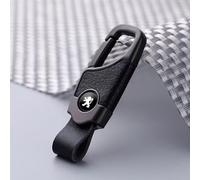 FDAFZCIOK Llavero Coche para Peugeot 5008 III 2024, Llavero de Cuero Genuino Llavero Resistente Elegante y Práctico para Coche, para Hombres y Mujeres,Black