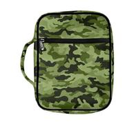 FDANDNDE - Funda para Biblia de camuflaje verde con asas, funda de transporte de la Biblia hecha de tela Oxford, funda para la Biblia fácil de limpiar