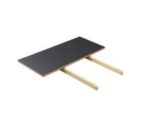 FDB Møbler Tablero de extensión C35L 82×37 cm Linóleo negro-roble natural con barniz al agua