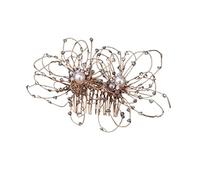 FDBEKPJY TRUSTTWO Diademas de Cristal Negro Vintage Barroco, Diademas de Perlas Hechas a Mano for Boda, 2 uds., Pinzas for el Pelo, pasadores, peines, joyería Nupcial for Mujer The New(Hair Comb)