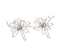 FDBEKPJY TRUSTTWO Diademas de Cristal Negro Vintage Barroco, Diademas de Perlas Hechas a Mano for Boda, 2 uds., Pinzas for el Pelo, pasadores, peines, joyería Nupcial for Mujer The New(2pcs Hairpins)