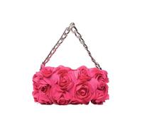 FDBTYJN Bolso PequeñO Mujer Bolsos de mano de lujo con flores rosas for mujer, vestidos de Porm, bolso for mujer, artículos elegantes for boda y fiesta(Rose Red)
