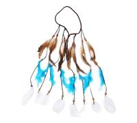 FDCGAS 1 pcs Diadema de Plumas,Headpiece Plumas India,Indio Plumas Diadema Hippie Tocados Diadema Pluma Pavo Tocado de Indio Pelo Hippie Bohemia Banda para Mujer, Accesorios Disfraz(azul)
