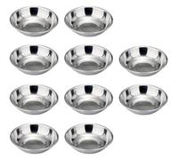 FDCGAS Cuencos De Salsas - 10 pcs Platos De Salsa De Acero Inoxidable, Cuencos Para Sushi, Cuencos De Aperitivo, Cuenco Redondo Pequeño Para Salsas, Snacks, Aperitivos, Sushi, Especias(6 * 0.88cm)