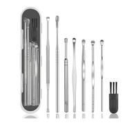 FDCGAS Earpick,8 peças Kit de limpieza para Oídos,Limpiador de Oídos,Acero Inoxidable ear Cleaner Cuchara, Herramientas de limpieza de Oídos, con Caja de Almacenamiento, para Adolescentes y Adultos