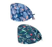 FDCGAS Gorro de Trabajo,Paquete de 3 gorros de trabajo con estampado de gorro,Gorros de enfermería,Gorros de punto para mujer,gorro ajustable de absorción de sudor con banda para el sudor para mujer
