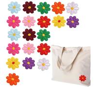 FDCGAS parches ropa termoadhesivos - 20 Piezas Parches de Apliques de Flores Parches de Plancha de Flores Bordados Parches Decorativos de Colores Mezclados para Ropa Vestido Planta Sombrero Jeans
