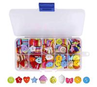 FDCGAS Surtido Botones para Tejer Costura - 240pcs Botones de Resina Colores Mezclados para Manualidades,Botones Pequeños para Artes Navideñas Niños Manualidades álbumes de Recortes(10 Formas)