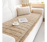 FDDYA Funda de sofá Antideslizante de 3 plazas, Funda seccional Protectora for Muebles, Funda Gruesa y Suave for sofá, Protector de Cojines.(Coffee,90X240cm)