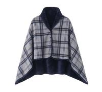FDDYA Wearable Blanket, Comfy Poncho Throw With Buttons,Comfy Plaid Shawl For Office, For Office, Bed, Sofa And Outdoors, All Seasons(A-grey,80X135CM)