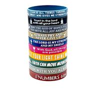 FDEETY 10 Pulseras Silicona Inspiradoras Mensajes Positivos Escritura Grabada Multicolores Ajustables Unisex Adultos Niños